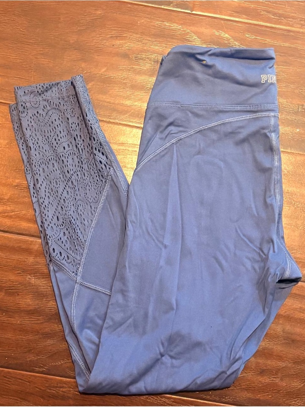 PINK Victoria's Secret Navy Blue Laser-Cut Leggings
